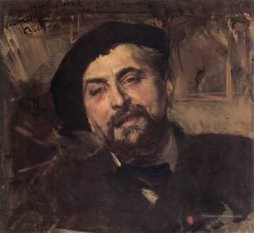 Portrait de l’artiste Ernest Ange Duez genre Giovanni Boldini Peinture à l'huile